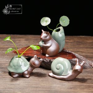 Combo "Rì rào xanh" – Bộ ba bé gốm: Rùa – Sóc – Sên