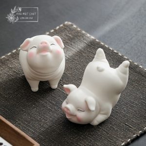 Heo gốm An Duyên & An Nhàn – tượng gốm decor dễ thương